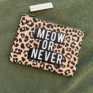 NWT Ruby + Cash "Meow or Never" Leopard Print Makeup Pouch | 9x6.5 | Target